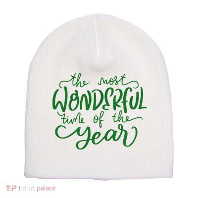 It's The Wonderful Time Of The Year Christmas Season Festive Short Acrylic Beanie