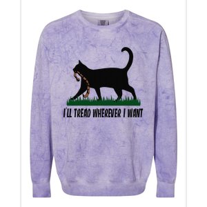 ILl Tread Wherever I Want Cat Ladies For Kamala Funny Gift Colorblast Crewneck Sweatshirt