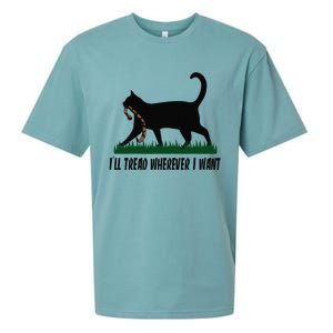 ILl Tread Wherever I Want Cat Ladies For Kamala Funny Gift Sueded Cloud Jersey T-Shirt