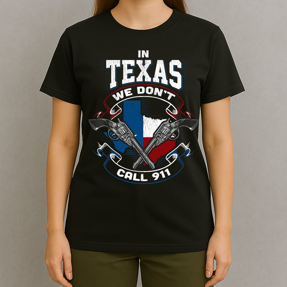 In Texas We Don't Call 911 Funny Texan Proud Gun Owner Gift T-Shirt