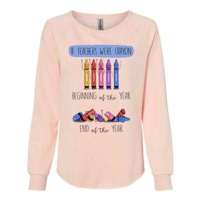 If Teachers Were Crayon Beginning Of The Year End The Year Womens California Wash Sweatshirt