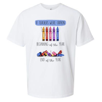 If Teachers Were Crayon Beginning Of The Year End The Year Sueded Cloud Jersey T-Shirt