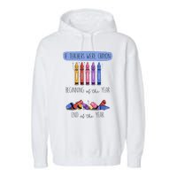 If Teachers Were Crayon Beginning Of The Year End The Year Garment-Dyed Fleece Hoodie