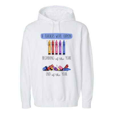 If Teachers Were Crayon Beginning Of The Year End The Year Garment-Dyed Fleece Hoodie