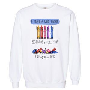 If Teachers Were Crayon Beginning Of The Year End The Year Garment-Dyed Sweatshirt