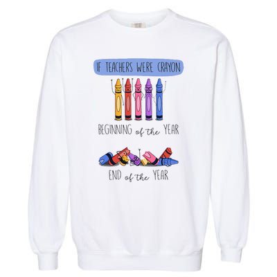 If Teachers Were Crayon Beginning Of The Year End The Year Garment-Dyed Sweatshirt