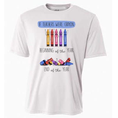 If Teachers Were Crayon Beginning Of The Year End The Year Cooling Performance Crew T-Shirt