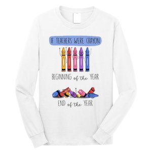 If Teachers Were Crayon Beginning Of The Year End The Year Long Sleeve Shirt