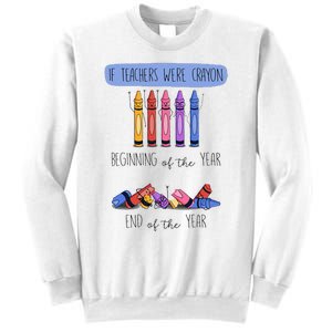 If Teachers Were Crayon Beginning Of The Year End The Year Sweatshirt