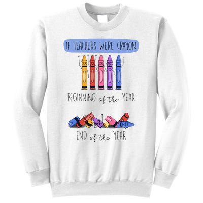 If Teachers Were Crayon Beginning Of The Year End The Year Sweatshirt