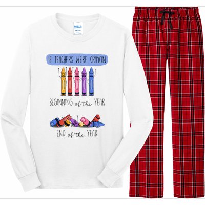 If Teachers Were Crayon Beginning Of The Year End The Year Long Sleeve Pajama Set