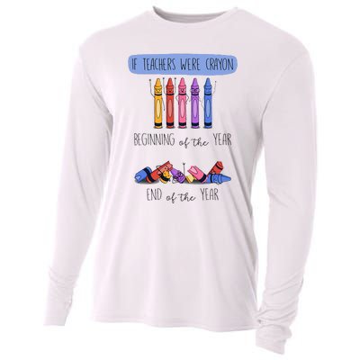 If Teachers Were Crayon Beginning Of The Year End The Year Cooling Performance Long Sleeve Crew