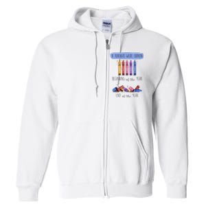 If Teachers Were Crayon Beginning Of The Year End The Year Full Zip Hoodie