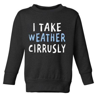 I Take Weather Cirrusly - Funny Meteorology Toddler Sweatshirt