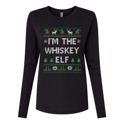 IM The Whiskey Elf Funny Whisky Lover Ugly Christmas Pajama Gift Womens Cotton Relaxed Long Sleeve T-Shirt