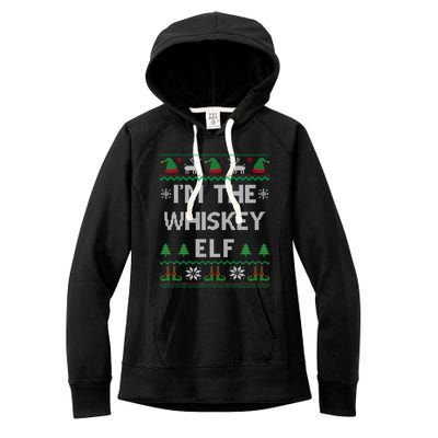 IM The Whiskey Elf Funny Whisky Lover Ugly Christmas Pajama Gift Women's Fleece Hoodie