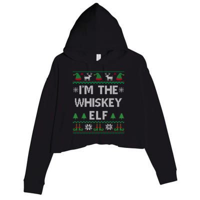 IM The Whiskey Elf Funny Whisky Lover Ugly Christmas Pajama Gift Crop Fleece Hoodie