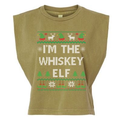 IM The Whiskey Elf Funny Whisky Lover Ugly Christmas Pajama Gift Garment-Dyed Women's Muscle Tee