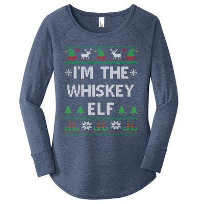 IM The Whiskey Elf Funny Whisky Lover Ugly Christmas Pajama Gift Women's Perfect Tri Tunic Long Sleeve Shirt