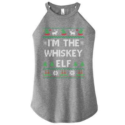 IM The Whiskey Elf Funny Whisky Lover Ugly Christmas Pajama Gift Women's Perfect Tri Rocker Tank