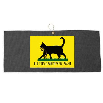 ILl Tread Wherever I Want Childless Cat Lady For Kamala Large Microfiber Waffle Golf Towel