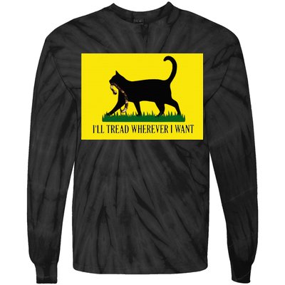 ILl Tread Wherever I Want Childless Cat Lady For Kamala Tie-Dye Long Sleeve Shirt