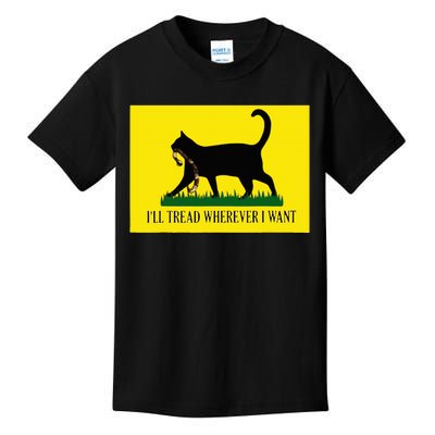 ILl Tread Wherever I Want Childless Cat Lady For Kamala Kids T-Shirt