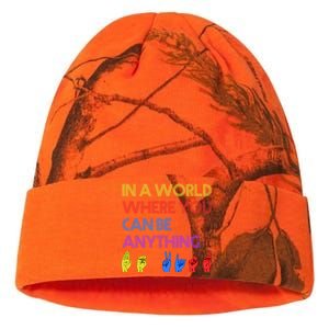 In The World Where You Can Be Anything Be Kind Sign Language Cool Gift Kati Licensed 12" Camo Beanie