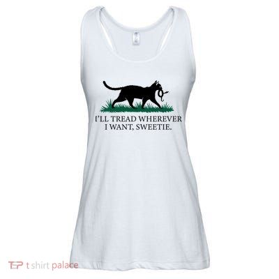 I’Ll Tread Wherever I Want Sweetie Cat Lady Ladies Essential Flowy Tank