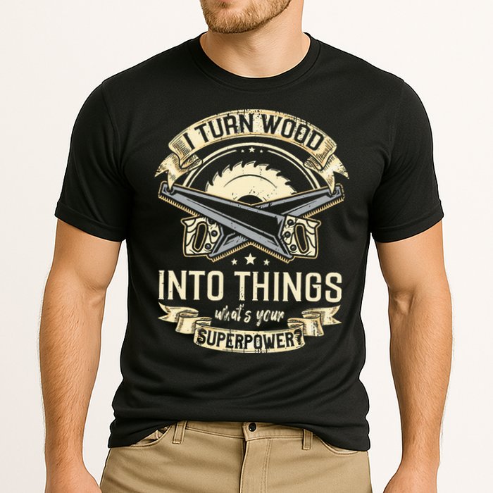 I Turn wood into things what's your superpower carpenter Performance Shirt