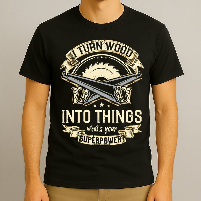 I Turn wood into things what's your superpower carpenter T-Shirt