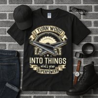 I Turn wood into things what's your superpower carpenter Tall T-Shirt