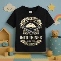 I Turn wood into things what's your superpower carpenter Toddler T-Shirt