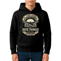 I Turn wood into things what's your superpower carpenter Kids Hoodie
