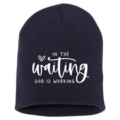 In The Waiting God Is Working Christian Easter Day Short Acrylic Beanie