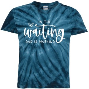 In The Waiting God Is Working Christian Easter Day Kids Tie-Dye T-Shirt