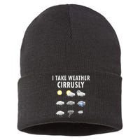 I Take Weather Cirrusly Meteorology Meteorologist Sustainable Knit Beanie