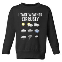 I Take Weather Cirrusly Meteorology Meteorologist Toddler Sweatshirt
