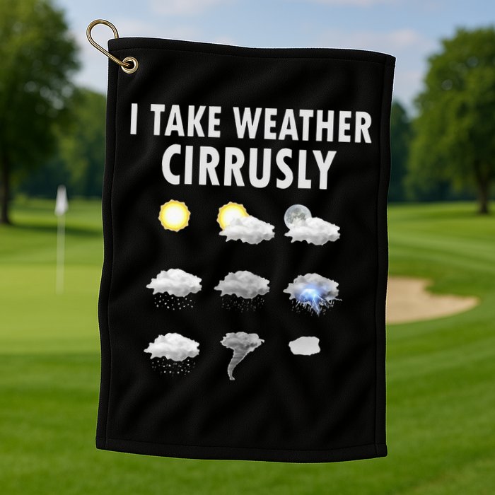 I Take Weather Cirrusly Meteorology Meteorologist Golf Towel
