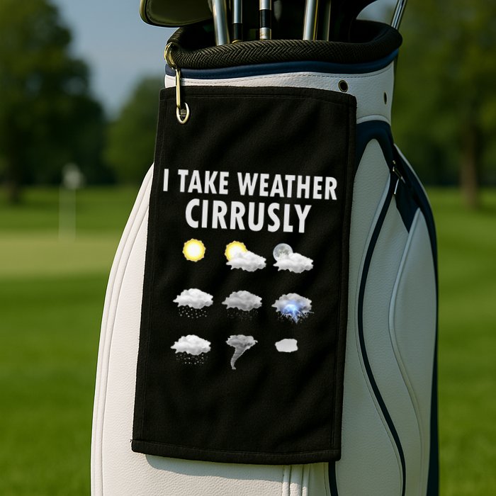 I Take Weather Cirrusly Meteorology Meteorologist Golf Towel
