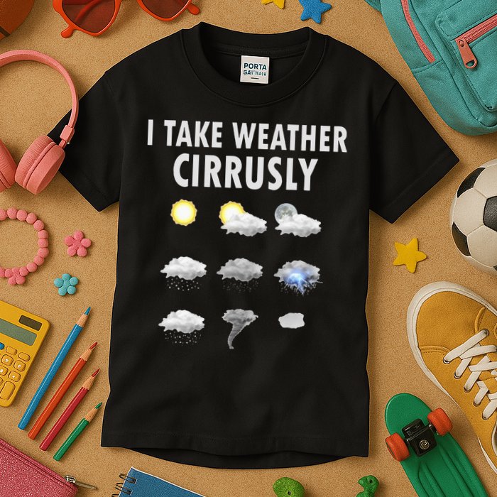 I Take Weather Cirrusly Meteorology Meteorologist Kids T-Shirt