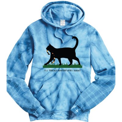 Ill Tread Wherever I Want Childless Cat Lady For Kamala Tie Dye Hoodie