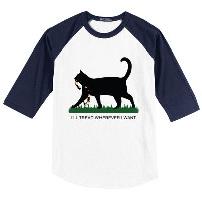 Ill Tread Wherever I Want Childless Cat Lady For Kamala Baseball Sleeve Shirt