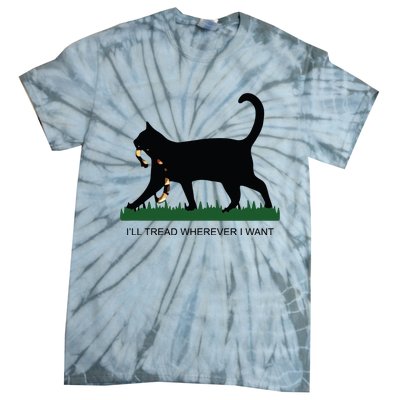 Ill Tread Wherever I Want Childless Cat Lady For Kamala Tie-Dye T-Shirt