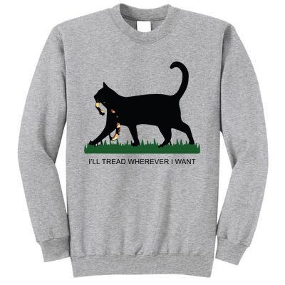 Ill Tread Wherever I Want Childless Cat Lady For Kamala Tall Sweatshirt