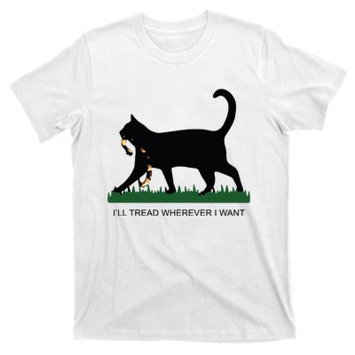 Ill Tread Wherever I Want Childless Cat Lady For Kamala T-Shirt