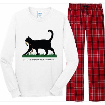 Ill Tread Wherever I Want Childless Cat Lady For Kamala Long Sleeve Pajama Set