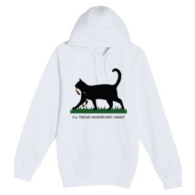 Ill Tread Wherever I Want Childless Cat Lady For Kamala Premium Pullover Hoodie