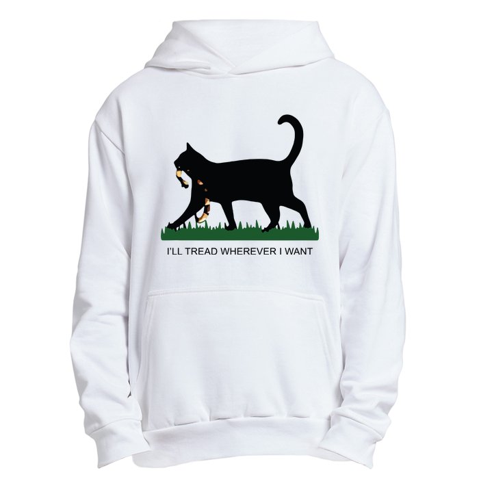 Ill Tread Wherever I Want Childless Cat Lady For Kamala Urban Pullover Hoodie