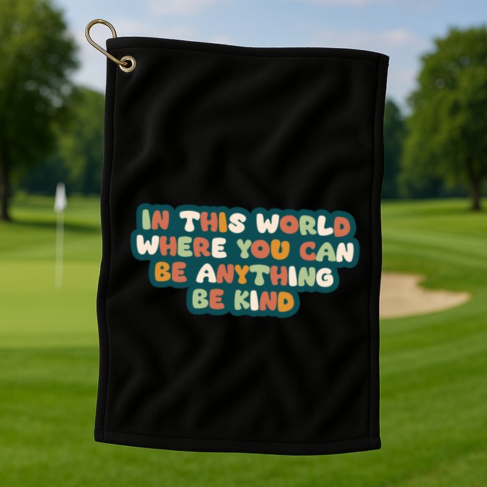 In This World Where You Can Be Anything Be Kind Golf Towel